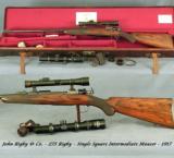 RIGBY 275 (7 X57 Mauser)- SGL SQUARE BRIDGE INTERMEDIATE MAUSER- BUILT in 1917- ORIG CASE- ORIG SCOPE- EVERY SERIAL # MATCHES - 1 of 5