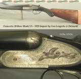 FRANCOTTE 20- 1929 ORIG MOD 25- ORIG BORES & CHOKES- VON LENGERKE & DETMOLD IMPORT- 96% ENGRAVING COVERAGE- NICE PIECE - 1 of 5