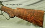 WINCHESTER 218-B 1 OFF FACTORY DISPLAY GUN- MOD 65- FINISHED at WIN 3-12-49- LETTERED by T. E. HALL from GUN MUSEUM- EXTENSIVE ENGRAVING - 7 of 9