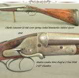 LANCASTER 12 SIDELEVER HAMMERLESS EJECT SIDELOCK- 1890- LONDON N P 30