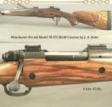 WINCHESTER 375 H&H- PRE-64 MODEL 70 CUSTOM by J. A. KOBE- VERY NICE WOOD- 24