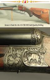 KERNER & FUNK 16 x 16 x 9.3x72R- 1922 SUHL BEST QUALITY- 300 SERIES ACTION- 99% of SUPERB GAME & FLORAL ENGRAVING- TOTALLY ORIG. & CORRECT - 1 of 5
