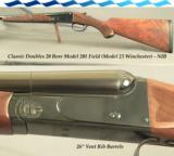 CLASSIC DOUBLES (WIN. M-23) 20 MODEL 201 FIELD- NEW in the BOX- 26" V R Bbls.- I. C. & M.- 3" CHAMBERS- SST- VERY NICE WOOD - 1 of 4