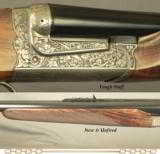 CHAPUIS 470 LEFT HAND N E- NEW & UNFIRED- MODEL BROUSSE- UPGRADE 5A WOOD- 95% FLORAL ENGRAVING & GAME SCENE- 2 RECOIL REDUCERS - 4 of 4