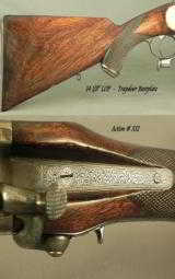 ALEXANDER HENRY 450 3 1/4" BPE HAMMER FALLING BLOCK- A NEAR PERFECT BORE- MADE ABOUT 1870- 80% ENGRAVING COVERAGE- SOLID WOOD - 5 of 9