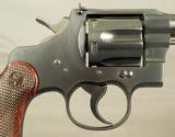 COLT OFFICERS MODEL HEAVY BARREL - 38 SPECIAL - MADE in 1937 - THIRD ISSUE - ADJUSTABLE SIGHTS - CHECKERED TRIGGER - CHECKERED BACKSTRAP - 3 of 4