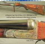 BELGIUM 12 BORE by 9.3 x 74R BOXLOCK CAPE GUN MADE in 1935- SOLD by WAFFEN FRANKONIA- BOTH BORES are EXC. PLUS- SOLID PIECE - 1 of 4