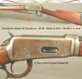 WINCHESTER MOD 94 TAKEDOWN in 30 W.C.F.- 26" OCTAGON NICKEL STEEL Bbl.- 1923 - EXC. PLUS BORE THAT REMAINS as NEW- ORIGINAL GUN - 1 of 4
