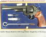 SMITH & WESSON 45 ACP MOD 25-2 1955 TARGET MODEL- 6 1/2" Bbl.- BOUGHT NEW ABOUT 1977 AND PUT AWAY- WOOD CASE w/ OUTER SLEEVE - 1 of 3