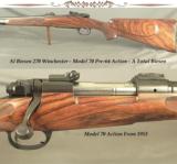 BIESEN 270 WIN. COMPLETE CUSTOM PRE-64 MOD 70 WIN.- BIESEN WRAP AROUND FLEUR-DE-LIS CHECKERING- EXC. WOOD- OVERALL 98%- 13 7/8" LOP - 1 of 6