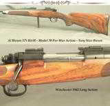 BIESEN 375 H&H COMPLETE CUSTOM PRE-WAR MOD 70 WIN.- ENGRAVED FLOORPLATE & TRIGGER GUARD- WRAP AROUND FLEUR-DE-LIS CHECKERING - 1 of 5