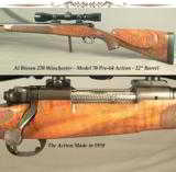 BIESEN 270 WIN. COMPLETE CUSTOM PRE-64 MOD 70 WIN.- BIESEN WRAP AROUND FLEUR-DE-LIS CHECKERING- NICE WOOD- OVERALL 96%- 13 9/16" LOP - 1 of 4