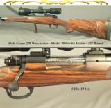 DALE GOENS 270 WIN.- PRE-64 MOD 70 ACTION- CLASSIC with VERY NICE WORKMANSHIP- WRAP AROUND FLEUR-DE-LIS CHECKERING- EXC. WOOD - 1 of 4