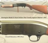 REMINGTON 16 UNFIRED MODEL 31 SKEET- MADE in 1935- 26" SOLID RIB BARREL- CHECKERED STOCK & FOREND- NICE MATCHING WOOD - 1 of 4