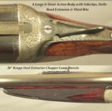 WILKINSON 470 N. E.- AN EXC & STOUT PRE-1925 LARGE ACTION- BORES as NEW- 26" EXTRACTOR CHOPPER LUMP Bbls.- SIDECLIPS- DOLLS HEAD- THIRD BITE - 3 of 5