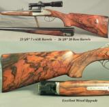 CHAPUIS 7 x 65R with FACTORY 20 BORE 2 BARREL SET- DELUXE MODEL with EXC. WOOD- SIDEPLATES- CLAW MOUNTS- 90% ENGRAVING COVERAGE - 2 of 7