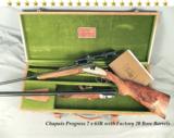 CHAPUIS 7 x 65R with FACTORY 20 BORE 2 BARREL SET- DELUXE MODEL with EXC. WOOD- SIDEPLATES- CLAW MOUNTS- 90% ENGRAVING COVERAGE - 1 of 7