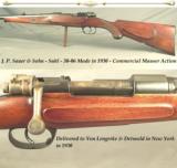J. P. SAUER 30-06- MADE in 1930- COMMERCIAL MAUSER ACTION- HALF ROUND HALF OCTAGON w/a FULL LENGTH MACHINED INTEGRAL RIB- BORE as NEW - 1 of 5