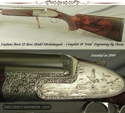 BOSIS 12 SIDELOCK MODEL MICHELANGELO- TOTAL SUPERB DASSA ENGRAVED- 29 1/2