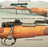 BIESEN 250-3000 ACKLEY IMP.- KURZ SHORT ACTION MAUSER- EXC. WOOD- MADE 1982- BIESEN WRAP AROUND FLEUR-DE-LIS CHECKERING- IDEAL for YOUTH or LADY - 1 of 5