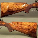 BIESEN 250-3000 ACKLEY IMP.- KURZ SHORT ACTION MAUSER- EXC. WOOD- MADE 1982- BIESEN WRAP AROUND FLEUR-DE-LIS CHECKERING- IDEAL for YOUTH or LADY - 3 of 5