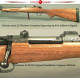 DAKOTA 257 ROBERTS ENGRAVED CLASSIC GRADE- TIM ADLAM 95% ENGRAVING COVERAGE- TOTALLY APPEARS UNFIRED- NICE WOOD W/ a LOT of FIDDLEBACK - 1 of 5