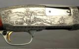 REMINGTON 12 MOD 31 TC TRAP- TOTALLY ENGRAVED by GINO CARGNEL- AMERICAN INDIAN SCENES, BISON & a LOT OF FLORAL BORDER- EXC. WOOD - 3 of 8