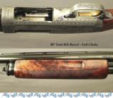 REMINGTON 12 MOD 31 TC TRAP- TOTALLY ENGRAVED by GINO CARGNEL- AMERICAN INDIAN SCENES, BISON & a LOT OF FLORAL BORDER- EXC. WOOD - 8 of 8