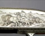 REMINGTON 12 MOD 31 TC TRAP- TOTALLY ENGRAVED by GINO CARGNEL- AMERICAN INDIAN SCENES, BISON & a LOT OF FLORAL BORDER- EXC. WOOD - 2 of 8