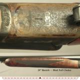 RBL by CONN. SHOTGUN- 28 BORE- MOD. RESERVE- OVERALL COND. 99%- NICE WOOD- 28" Bbls.- DOUBLE TRIGGERS- STRAIGHT STOCK at 14 1/2"- CASED - 6 of 6