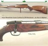 STEYR MANNLICHER LUXUS CARBINE- 270 WIN.- UNFIRED and as NEW- SINGLE SET TRIGGER- FULL LENGTH STOCK- STEEL MAGAZINE- THUMB SAFETY- 20" Bbl. - 1 of 3
