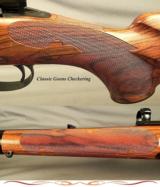 DALE GOENS 30-06- PRE-64 MOD. 70 ACTION- PURE CLASSIC STYLE- NICE WORKMANSHIP- GOENS WRAP AROUND FLEUR-DE-LIS CHECKERING- EXC. WOOD - 4 of 4