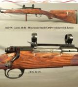 DALE GOENS 30-06- PRE-64 MOD. 70 ACTION- PURE CLASSIC STYLE- NICE WORKMANSHIP- GOENS WRAP AROUND FLEUR-DE-LIS CHECKERING- EXC. WOOD - 1 of 4