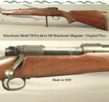 WINCHESTER 338 WIN. MAG. MOD. 70 PRE-64- MADE in 1959- EXC. & ORIG.- FROM an OLD COLLECTION- 96% OVERALL BLUE- WOOD FINISH at 90%- BORE as NEW - 1 of 3