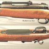 WINCHESTER 338 WIN. MAG. MOD. 70 PRE-64- MADE in 1959- VERY NICE & ORIG.- HUNTED but HONEST- 90% OVERALL BLUE- WOOD FINISH at 90% - 2 of 3