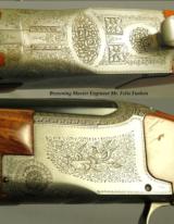 BROWNING BELGIUM PIGEON GRADE 12- FUNKEN ENGRAVED- ORIG. PIECE FROM 1954- ROUND KNOB & LONG TANG- OVERALL 92% PIECE- ORIG. I.C. & M - 2 of 3