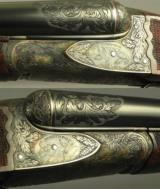 FOX 20 by CSMC- XE GRADE- EXC. WOOD- VERY NICE ENGRAVING- 28" KRUPP Bbls.- ABOUT 1995 & APPEARS UNFIRED- DOUBLE TRIGGERS- FACTORY CASED- 14 5/16& - 2 of 5