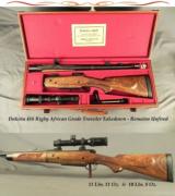 DAKOTA 416 RIGBY TAKEDOWN TRAVELER in THEIR AFRICAN GRADE- UNFIRED- A LOT of EXTRAS- SWAROVSKI 1.25 x 4- TALLEY QD MOUNTS- LEATHER TRUNK - 1 of 5