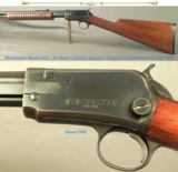 WINCHESTER MOD 62A in 22 SHORT
GALLERY SPECIAL
MADE 1958
TAKEDOWN
WINCHESTER TRADE MARK STAMPED on the RECEIVER
OVERALL 92% ORIG.