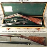 R. G. OWEN 20 BEST ENGLISH SIDELOCK ENGRAVED by KORNBRATH- 2 Bbl. 27 & 28" CHOPPER LUMP- BEST CHILTON LOCKS- ABOUT 1928- 90% ORIG. CASE COLORS- N - 1 of 7