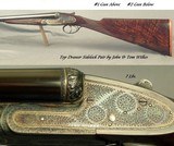 WILKES 12 BORE PAIR of BEST SIDELOCK GAME GUNS by JOHN & TOM WILKES- 1993 & REMAIN LIKE NEW- 28" CHOPPER LUMP Bbls.- EXC. WOOD- EXC. ENGRAVING- B - 7 of 11