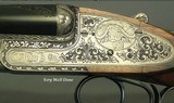 RIGBY 470 N. E. LONDON SIDELOCK EJECTOR- LONDON PROOF 1998- 90% COVERAGE of FLORAL & 3 AFRICAN GAME ANIMALS- EXC. WOOD- OVERALL REMAINS at 98%- CASED - 3 of 8