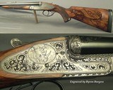 RIGBY 470 N. E. LONDON SIDELOCK EJECTOR- LONDON PROOF 1998- 90% COVERAGE of FLORAL & 3 AFRICAN GAME ANIMALS- EXC. WOOD- OVERALL REMAINS at 98%- CASED - 2 of 8