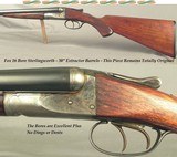 ANSLEY H. FOX- UTICA, N.Y.- 16 BORE STERLINGWORTH- 30" EXTRACT Bbls.- 1933- TOTALLY ORIG. PIECE- VERY SOLID WOOD- 35% CASE COLORS- 90% Bbl. BLUE - 1 of 7