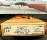 WINCHESTER MODEL 42 MADE in 1942- REMAINS in EXC. ORIG. CONDITION- WITH an EXC. WINCHESTER BOX & PAPERWORK- BLUE at 96%- WOOD at 94%- NICE PIECE - 1 of 6