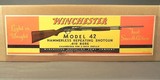 WINCHESTER MODEL 42 MADE in 1942- REMAINS in EXC. ORIG. CONDITION- WITH an EXC. WINCHESTER BOX & PAPERWORK- BLUE at 96%- WOOD at 94%- NICE PIECE - 2 of 6