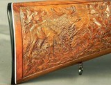 MANNLICHER SCHOENAUER 270 WIN. SUPER DE LUXE (NOT JUST a DE LUXE) MOD. 1952 CARBINE- 90% GAME SCENE ENGRAVING- A LOT of STOCK CARVING- OVERALL - 5 of 9