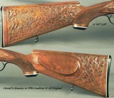 MANNLICHER SCHOENAUER 270 WIN. SUPER DE LUXE (NOT JUST a DE LUXE) MOD. 1952 CARBINE- 90% GAME SCENE ENGRAVING- A LOT of STOCK CARVING- OVERALL - 4 of 9