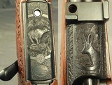 MANNLICHER SCHOENAUER 270 WIN. SUPER DE LUXE (NOT JUST a DE LUXE) MOD. 1952 CARBINE- 90% GAME SCENE ENGRAVING- A LOT of STOCK CARVING- OVERALL - 3 of 9