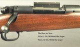WINCHESTER 375 H&H MOD 70 PRE-64- REMAINS in EXC. COND. & ALL ORIG. EXCEPT G&H SIDE MOUNT ADDED- 1953- 96% OVERALL BLUE- WOOD at 95%- BORE as NEW - 2 of 4